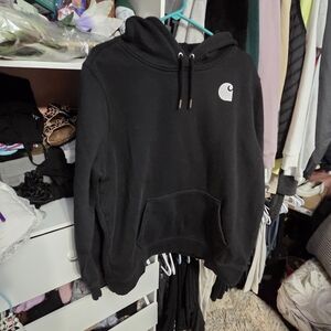 Carhartt Black Hooded Sweatshirt with White Logo